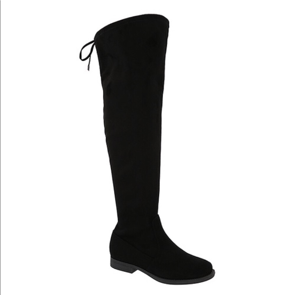 New Women’s Over-The-Knee Back Lace-Up Boot -Black